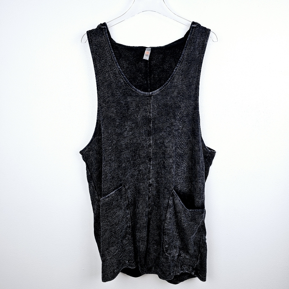 Mona B Black Sleeveless Hooded Romper Shorts